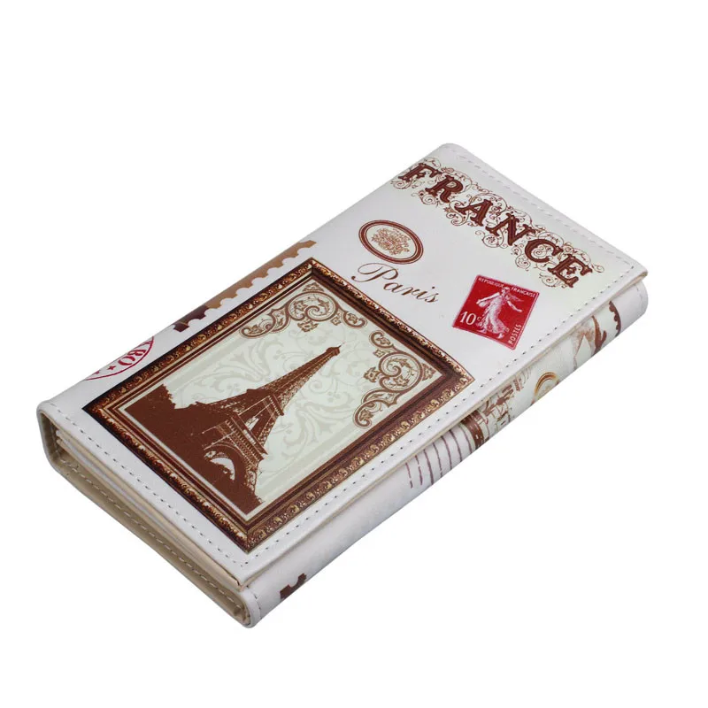 

New Fashion Wallet Women Long Design Purse Clutch Card Holder Wallet Printing Bag Card Case Hot Retro Iron Tower Carteira