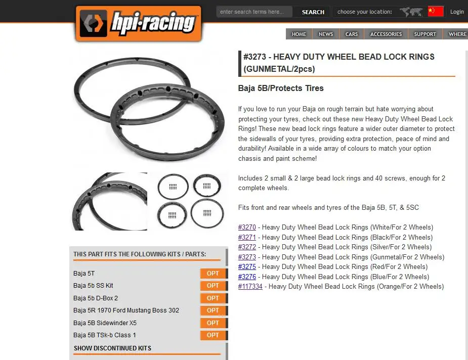 NEW HPI 3276 HD Wheel Bead Lock Rings Blue 2pcs FREE US SHIP
