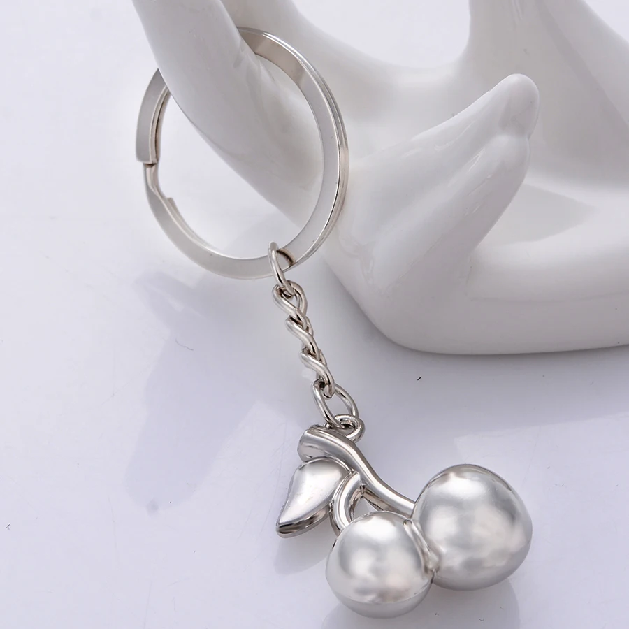 Lovely cherry Key Ring Chain Holder Creative Alloy Charm Keychain llavero Purse Buckle For Car