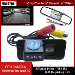Fuwayda CCD HD Ночное Видение заднего вида Камера с 4.3 "автомобиль зеркало заднего вида Мониторы для Ford Mondeo Fiesta фокус/S-MAX Kuga