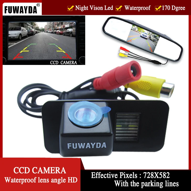 Автомобильная камера заднего вида FUWAYDA CCD HD с ночным видением и 4 3 дюймовым