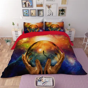 

Moon Star Galaxy bedding sets twin full queen king size Universe Outer Space 3/4pc duvet cover set with bedsheet pillowcases