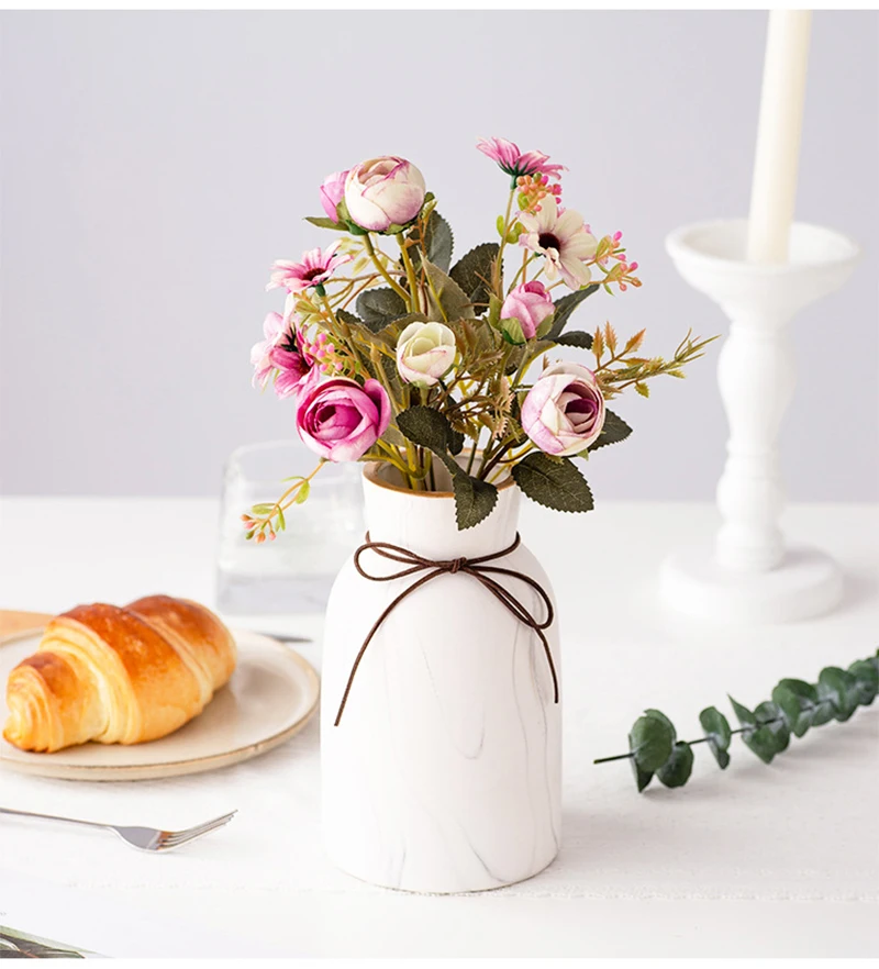 Осенний поддельный чай розовый Шелковый цветок осень Гербера, Маргаритка искусственный цветок из пластика для свадьбы аксессуары для дома украшение комнаты декор