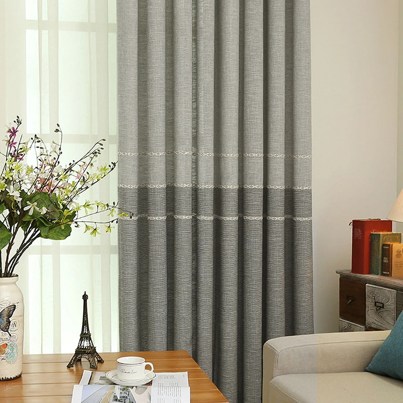 American Linen Curtains Chenille Blackout Solid Color Modern
