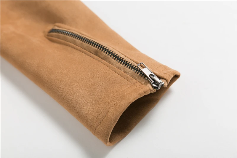 BONGOR LUSS  2018 Autumn Winter Outwear Suede Leather Jacket Casual Zipper Long Open Coat Women Basic Jacket Streetwear  (15)