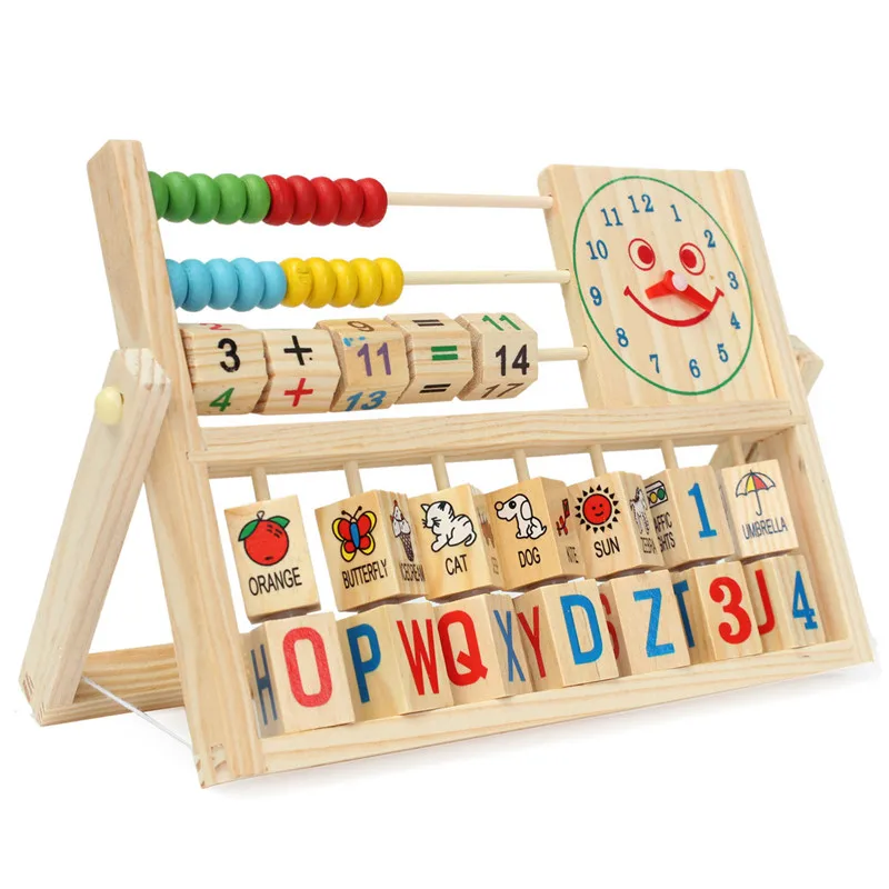Children Baby Kids Colorful Beech Abacus Learning Educational Versatile Flap Learn Abacus Wooden Toys Kits