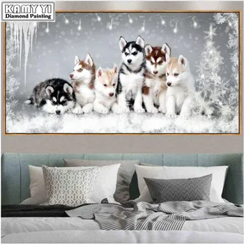 

Diy Diamond Painting Dog Diamond Embroidery Animals Husky Puppy Square/Round Mosaic Rhinestone Cross Stitch Kit Needlework XY20