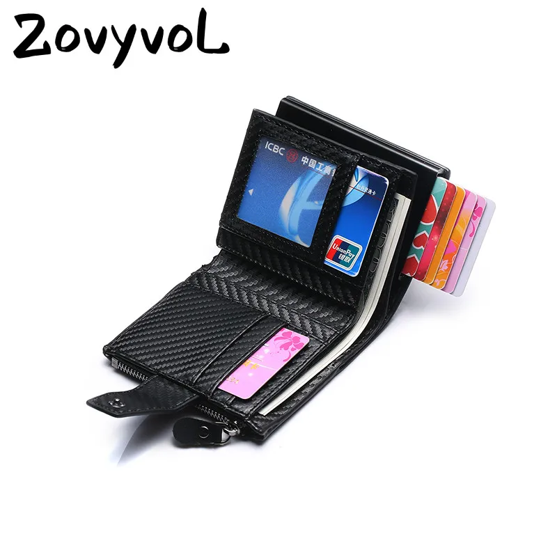

ZOVYVOL PU Leather Wallet Credit Card Holders Rfid Automatic Card Set Vintage Business Aluminum Wallet New Vintage Card Holder