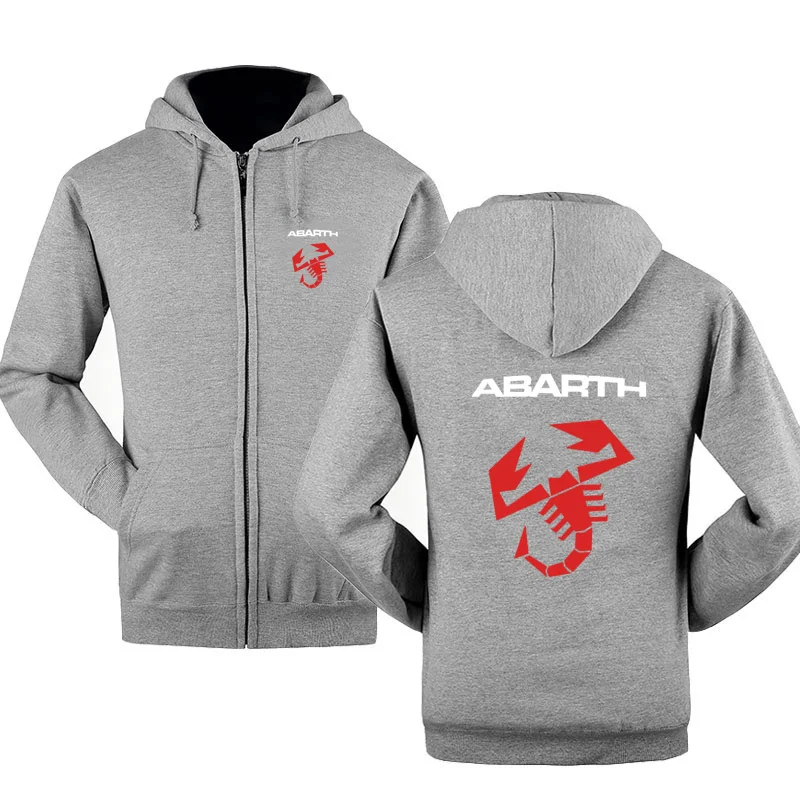 New Fashion Abarth Car Logo Sweatshirt Hoodies Men Hoody Spring Autumn Fleece Cotton Zipper Jacket HipHop Harajuku Male Clothing 3