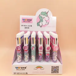 4 шт./компл. Kawaii Rainbow Animal Unicorn Sky 8 цветов массивные пресс шариковые ручки школьные офисные поставки подарок Канцелярские Шариковые Ручки