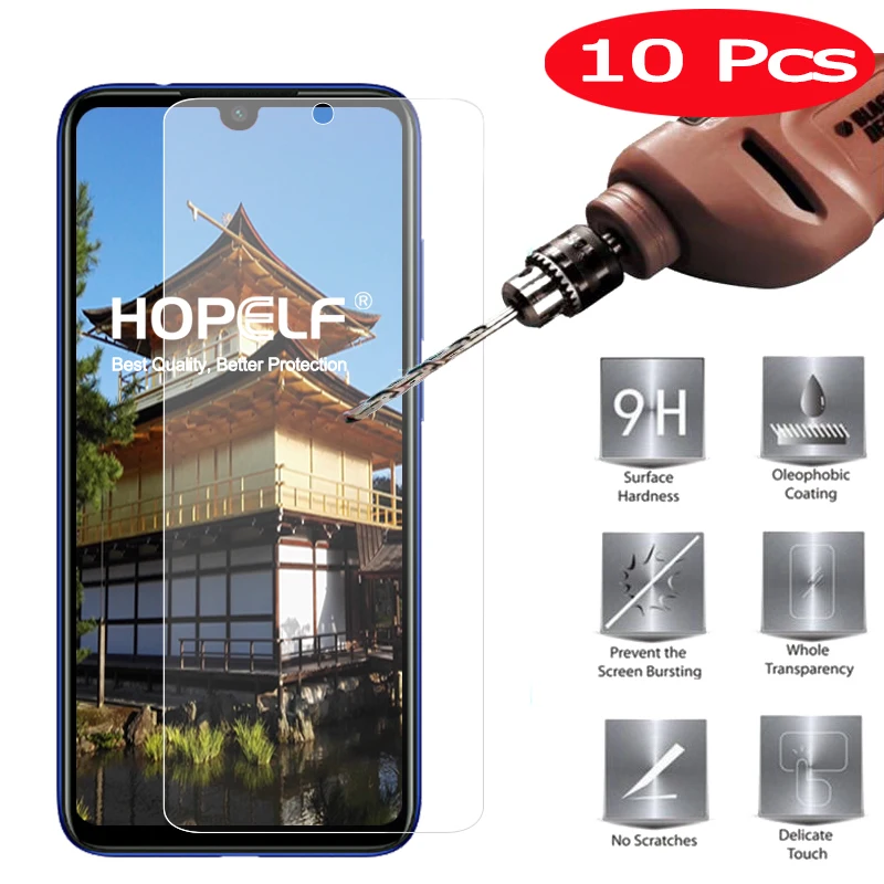 10PCS HOPELF Tempered Glass for Xiaomi Redmi Note 7 Screen Protector