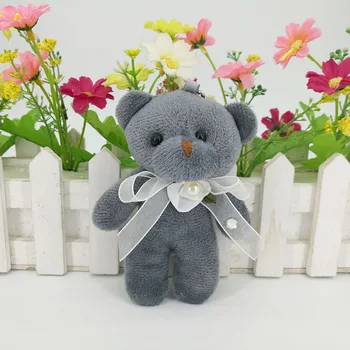 

12pcs/lot 12CM mini joint teddy bear,gray bear toy bouquet material/wedding gift,kawaii small bear, Christmas teddy bear