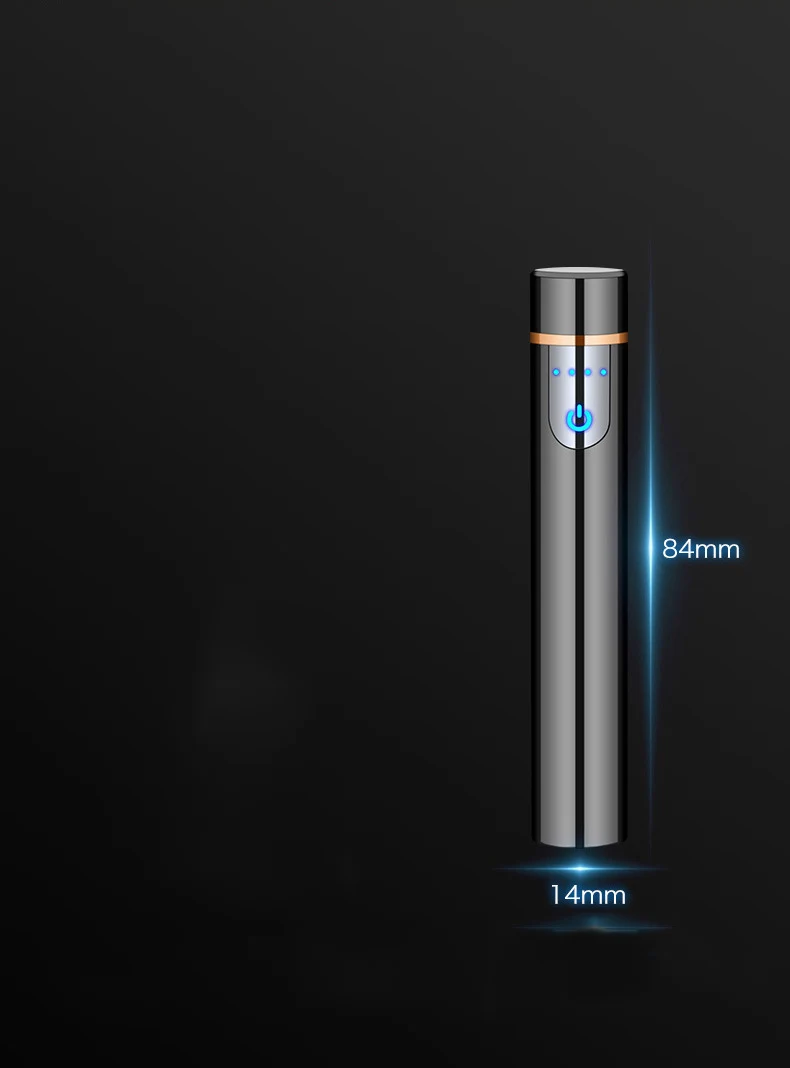 Цилиндрическая мини USB перезаряжаемая Проводная Зажигалка сенсорный датчик переключатель зажигания прикуриватель вольфрамовый провод прикуриватель