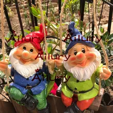 Free shipping,American Village Dwarf Garden Ornament Garden Home Farm Decoration Air Strap Wall Decorative Gardening.Xmas decor.