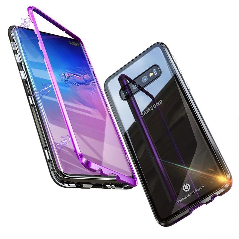 Для Samsung S10 + Plus S10e чехол Магнитная Адсорбция CNC Алюминиевый металлический бампер
