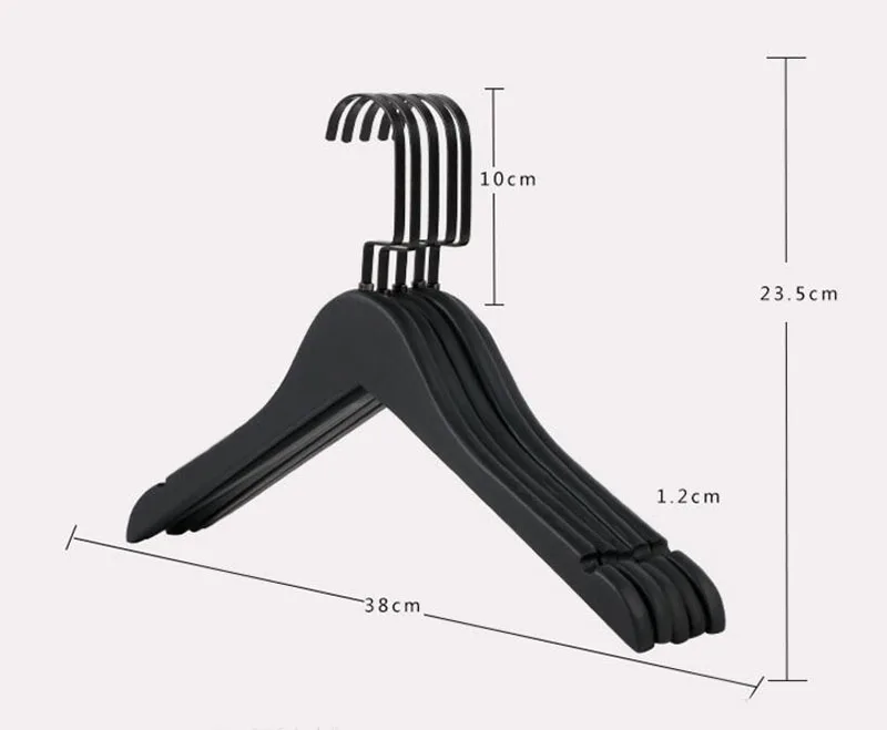 Высокое качество черная деревянная вешалка для одежды для костюма пальто рубашки, черные деревянные брюки юбка вешалка с зажимами(12 шт./лот - Цвет: Hanger for lady