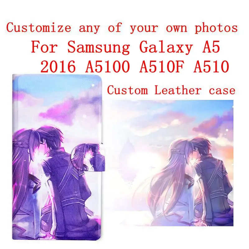 

DIY Phone bag Personalized custom photo Picture flip PU leather case cover for Samsung Galaxy A5 2016 A5100 A510F A510