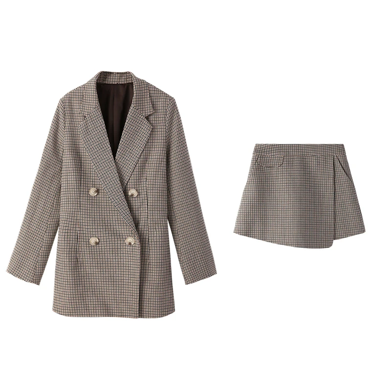 

Women's Sets Female Casual Skirt Suits Wool Blazer Office Lady Mini Skirt Set 2 Piece Set Autumn Fashion Outerwear 2019 NEW