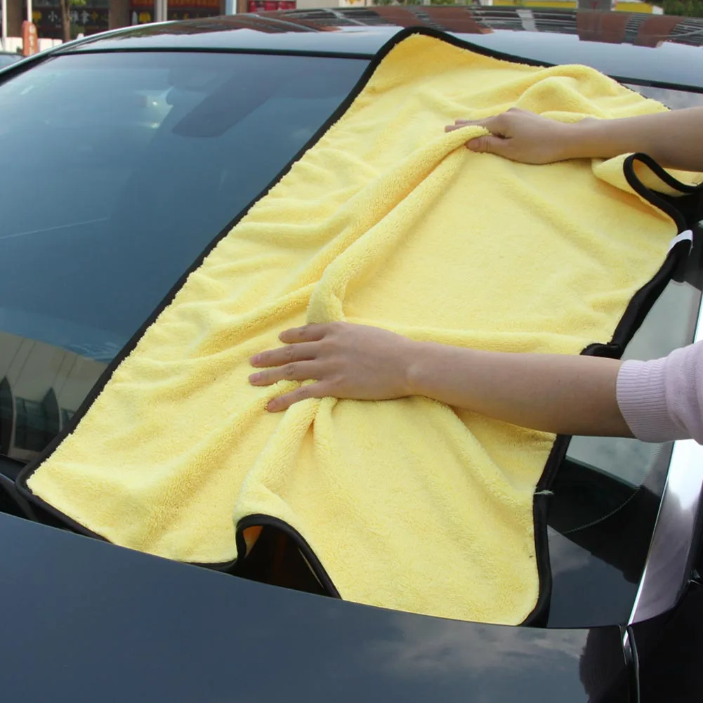 Большой Размеры полотенце из микрофибры для чистки машины Полотенца одежда из микроволокна для ухода за автомобилем Воск для полировки полотенца автомобильные стирка, сушка одежда 92*56 см