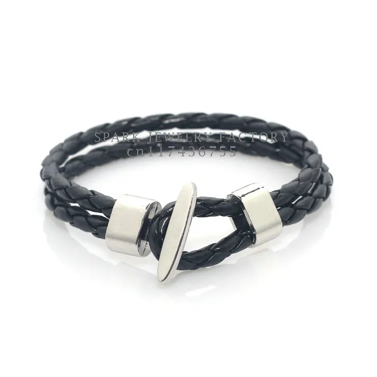 

PU leather Bracelet with Anchor Shape Clasp Leather Mens Bracelet