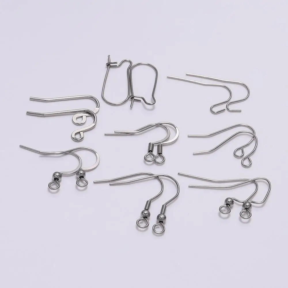 

50pcs/lot 8 Shapes Stainless Steel Ear Hook Clasps Hooks Earring Findings Earwire For Jewelry Making Craft Supplies Accessories
