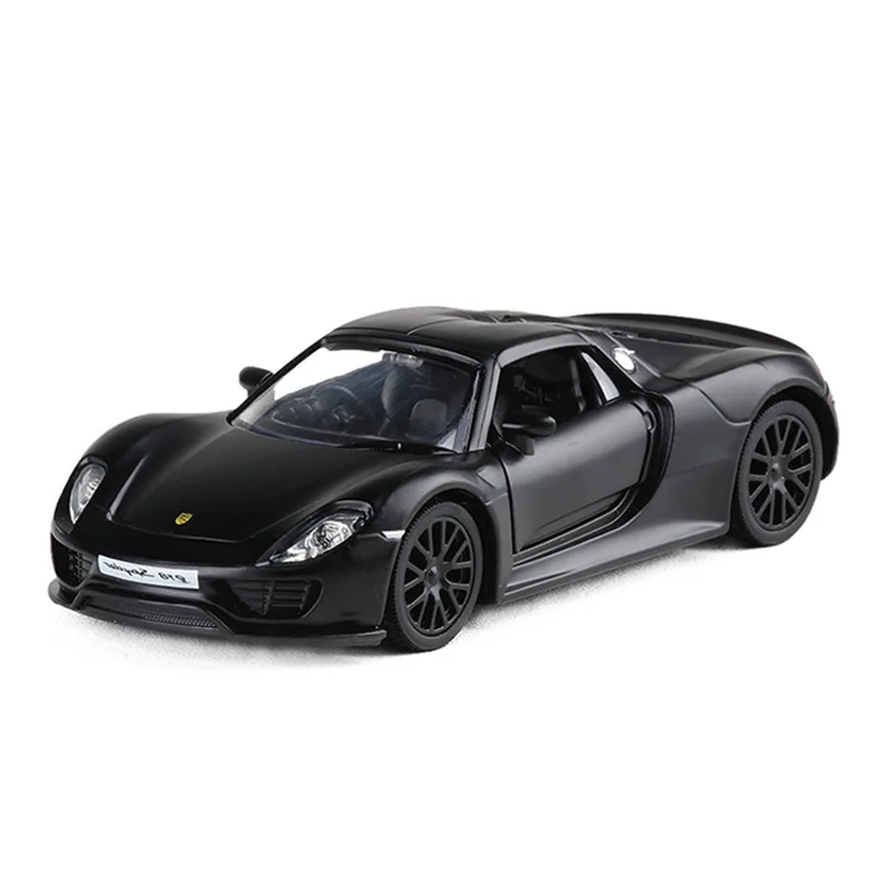 1:32 Porschee 918 машина Diecasts игрушечный транспорт горячая модель колеса автомобиля с машиной Горячая дверь колеса можно открыть игрушку - Цвет: Black