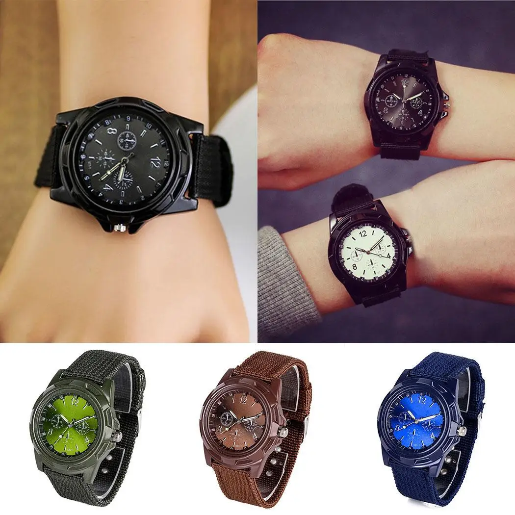 

Bangle Analog Weave Bracelet Band Textile Round Watch Quartz Men Wrist Fashion