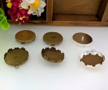 

15pieces 25mm bronze and silver various styles base for glass globe DIY jewelry accessories