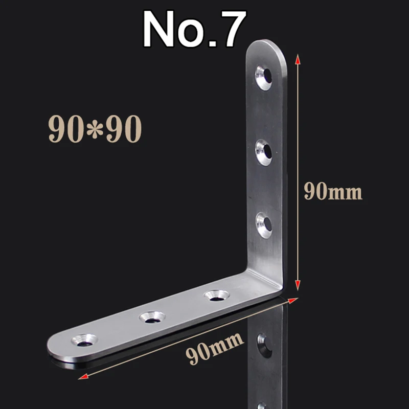 Кольцо 20 шт. Нержавеющая сталь угловая скобка правый угол наклона кронштейна L Форма Инструменты для наращивания волос - Цвет: No7 90mmX90mm