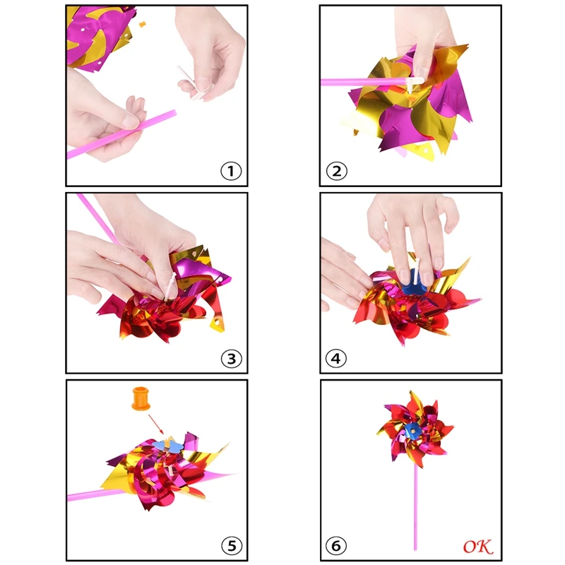 New 10Pcs Plastic Windmill Pinwheel Wind Spinner Kids Toy Garden Lawn Party Decor Random Color Kids Gift