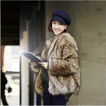 

Plus Size 5XL Women Raccoon Fur Coat Luxurious Winter 2017 Plush Fur Coats and Jackets Thick Faux Fox Fur Coat Fake Rabbit Fur