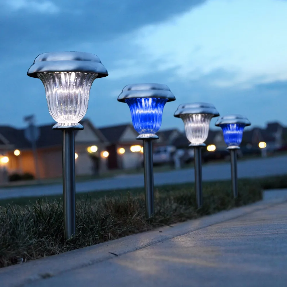

Kohree 8Packs Led Lawn Lamps, Solar Powered Outdoor Garden Yard Decoration Lights Pathway Walkway Light Waterproof 2 Colors