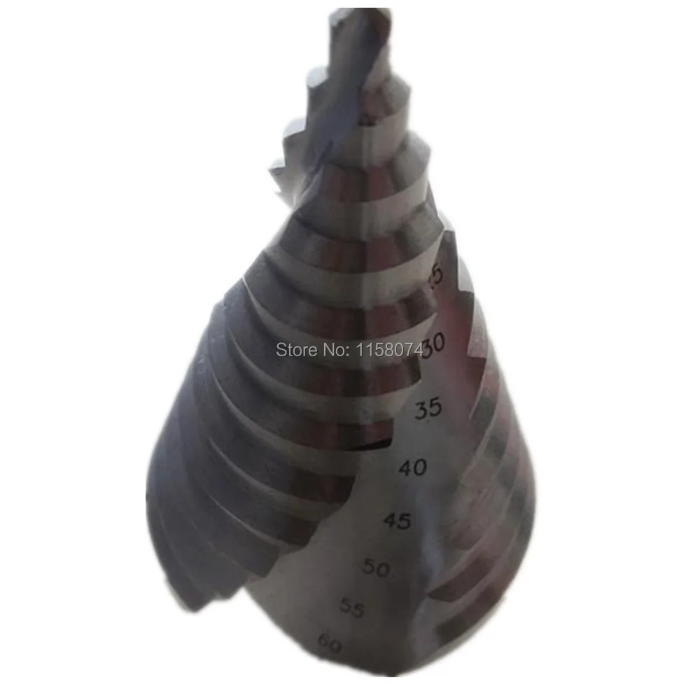 6 60mm Step Cone Drill Bit Spiral Twist Groove Drill HSS 12 Sizes