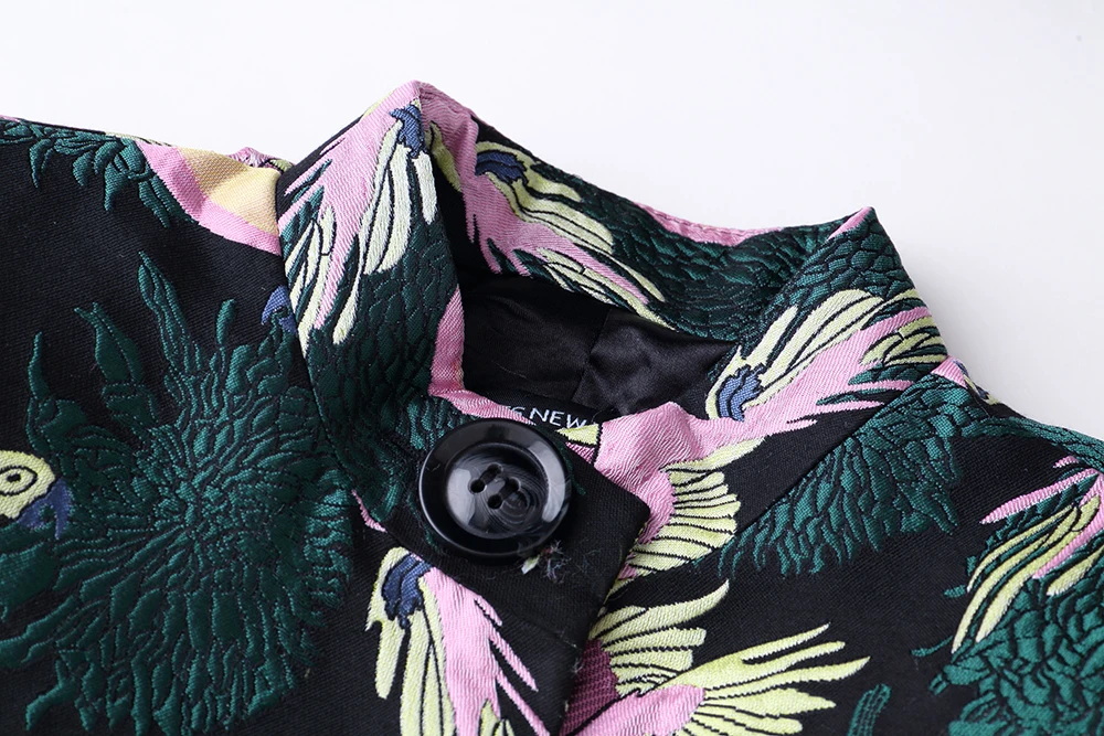 Picture Manteau Montant Hiver Jacquard longue Impression Tranchée X Double Col Rétro Pour As 2019 Survêtement La Automne breasted Taille Les Plus Nouveau Femmes OqY5Bx8