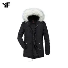 YF мужские Новое поступление зимние повседневные тонкие теплые толстые модные пальто с капюшоном верхняя одежда