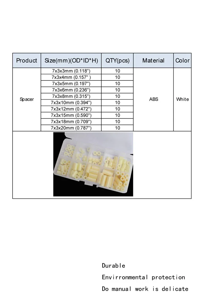 M3 Белый ABS пластик прокладка круглый нерезьбовой нейлон шайба печатной платы полые противостояние болт винт гайка набор Ассортимент Комплект Коробка
