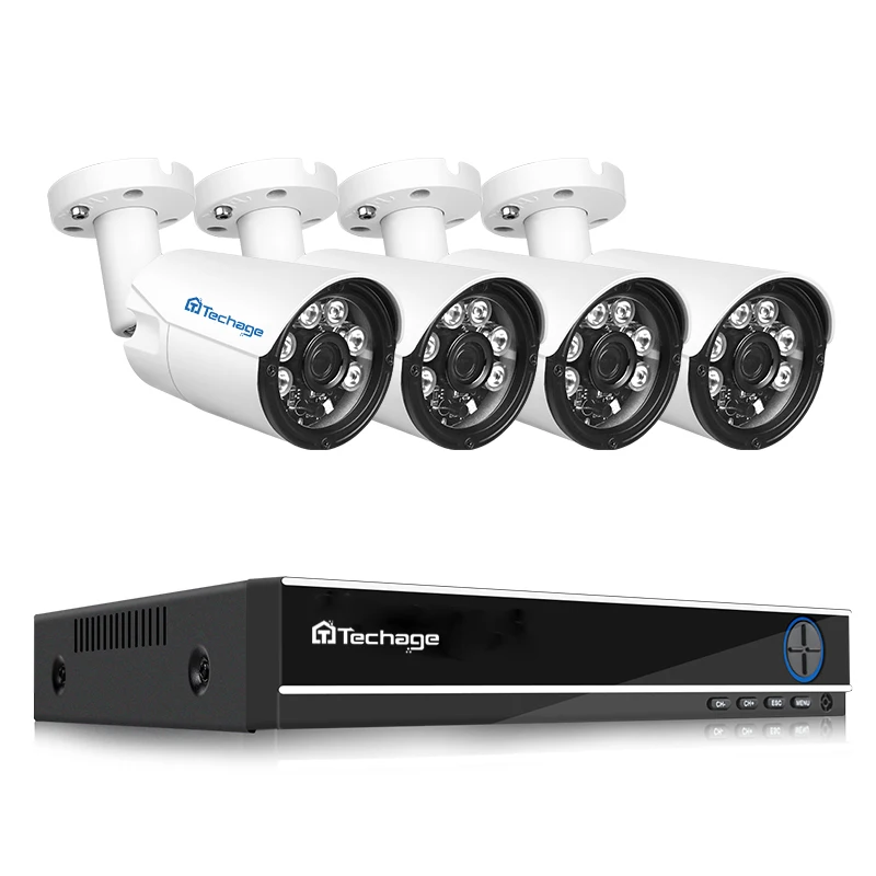 Techage XMeye 8CH 4MP HDMI AHD DVR 4 шт Камера 4.0MP ИК Ночное видение P2P видеонаблюдения CCTV Системы