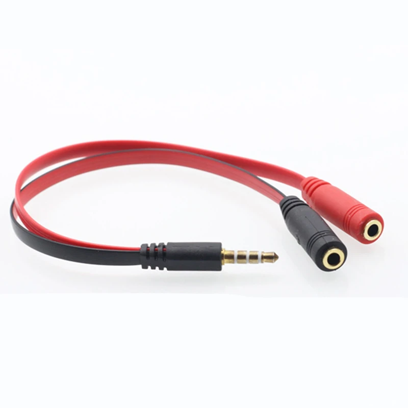 Rankman 3.5mm Jack Audio Male to 2 Female Ports with Mic Headphone Extension Cable Splitter AUX Cord for Speaker Phone Earphone