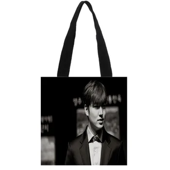 

HEARMNY Custom KPOP Lee Min Ho Tote Bag Double-sided printed Linen Casual Canvas Tote Bag Women's Handbags