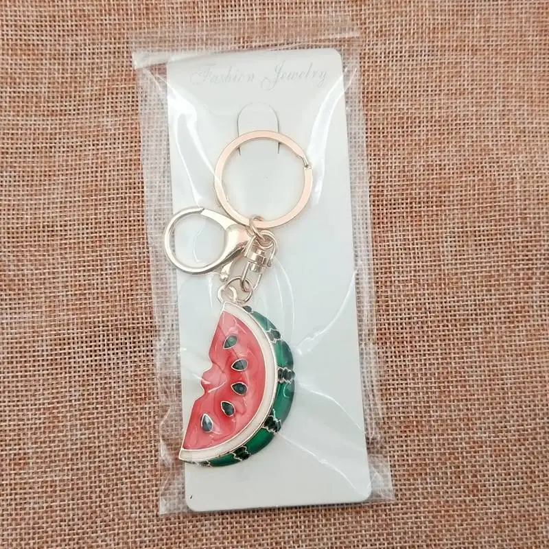 5,5*2,8 см новые хрустальные брелоки с ананасами, брелоки с тропическими фруктами, брелок для ключей, кольцо, женская сумка, кошелек, подвесные брелоки для стайлинга автомобилей - Цвет: Watermelon keychain