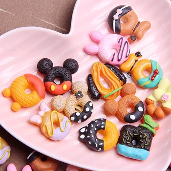 

10pcs Kawaii Mini Food Flatback Resin Cabochon Simulation Food Cakes Donuts Biscuit DIY For Phone Miniature Kitchen Decoration