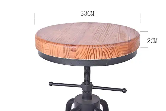 Industrial Furniture Bar Stool Seat Swiveling Wood Seat,Metal Frame Footrest Function,Height Adjustable Bar Chair Industrial Furniture Bar Stool Seat Swiveling Wood Seat,Metal Frame Footrest Function,Height Adjustable Bar Chair