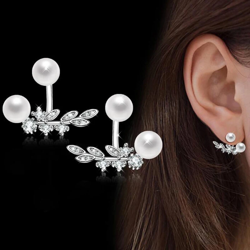 Женские серьги гвоздики из серебра 925 пробы с фианитами|fashion stud earrings|stud earringszircon