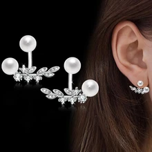 Женские серьги гвоздики из серебра 925 пробы с фианитами|fashion stud