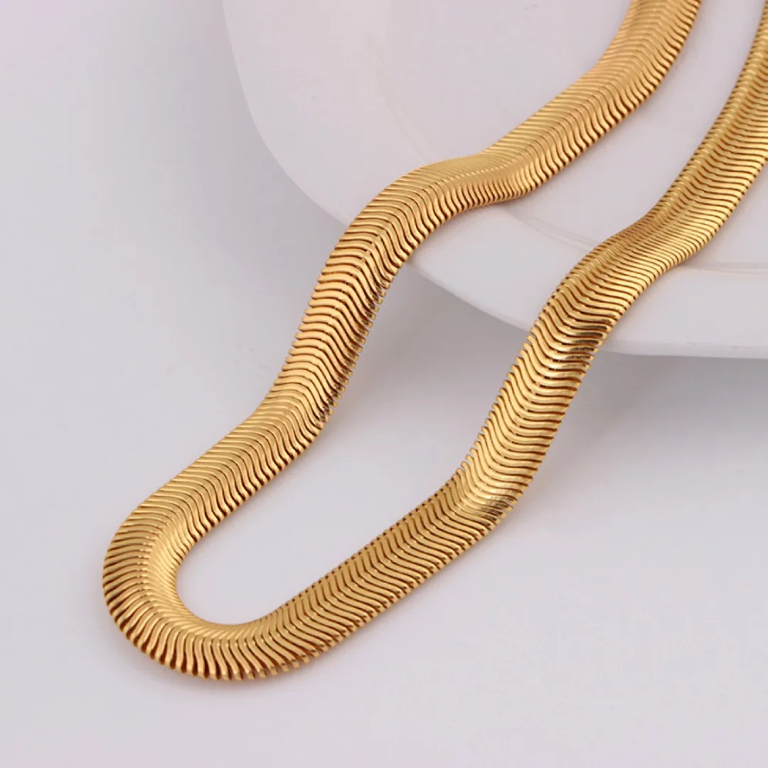 Unisex Snake Chian Necklace Fashion Hip Hop Gold Color Filled DIY  Necklaces Chains For Men Jewelry Accessories