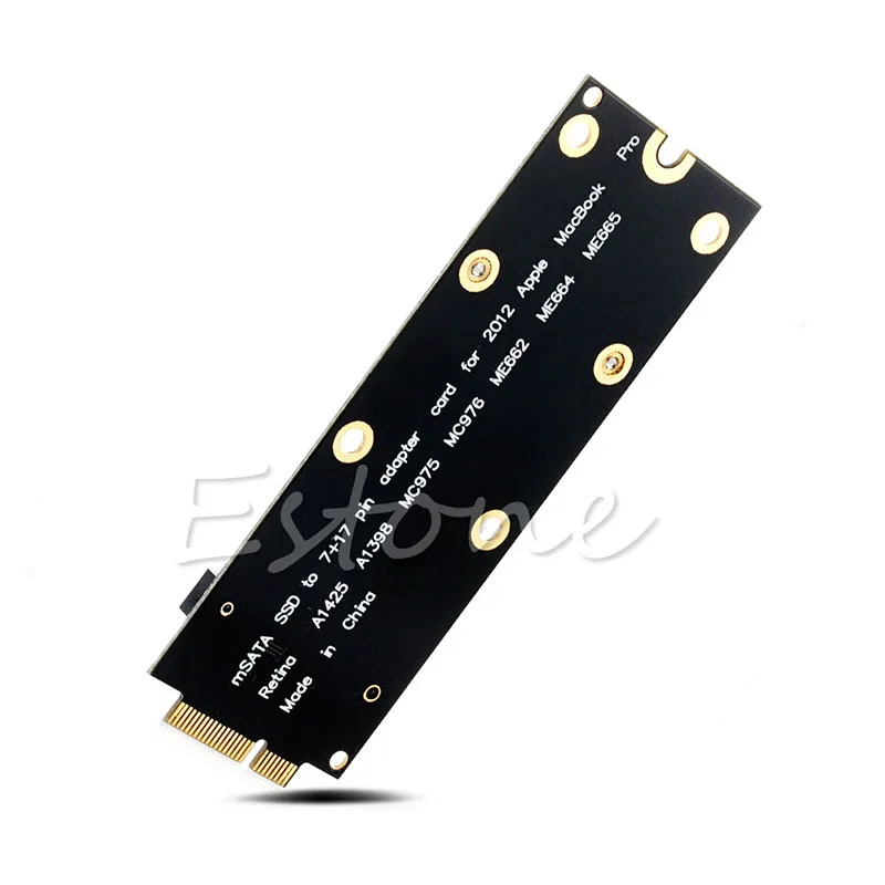 7+ 17 Pin mSATA SSD на SATA адаптер карты для 2012 MacBook Pro A1398 A1425 MC976