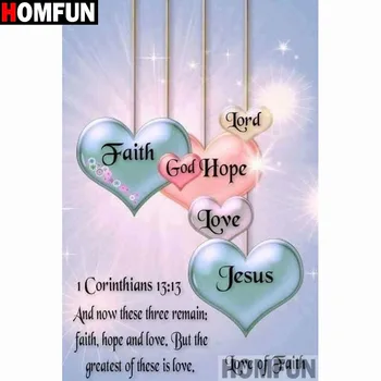 

HOMFUN Full Square/Round Drill 5D DIY Diamond Painting "Heart letter" 3D Embroidery Cross Stitch 5D Home Decor A14970