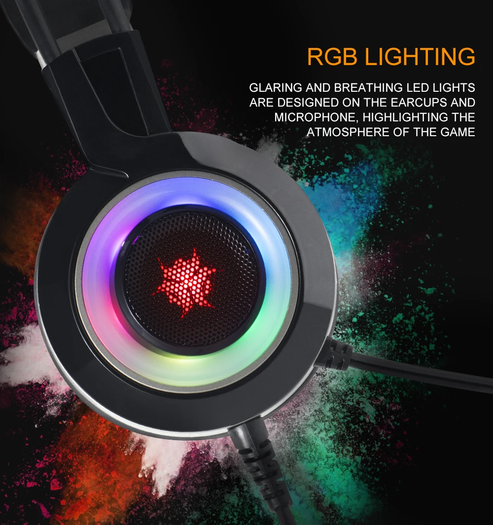 Hexgeares GH102 7,1 стерео RGB Light Shock отзывы Игровые наушники USB PC телефон Auriculares Mic Gaming Bass Наушники