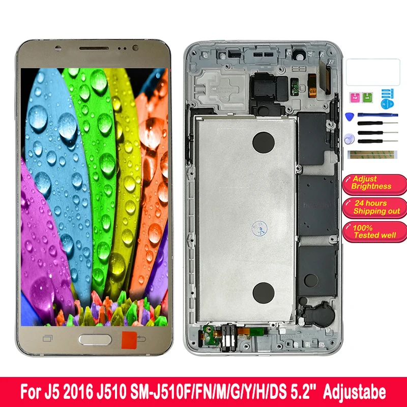 

Frame Touch Screen For Samsung Galaxy J5 2016 J510 J510FN J510F J510G J510Y J510M /DS Display Housing 5.2'' TFT LCD Digitizer