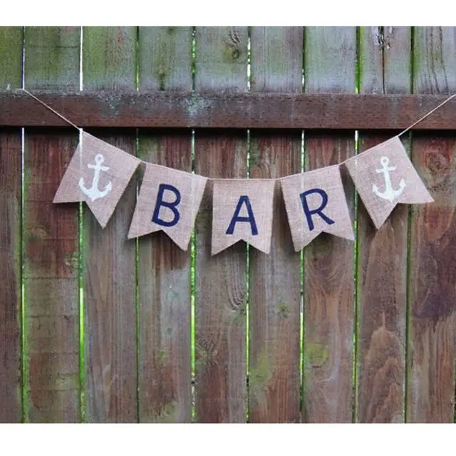 Happy Birthday Banner Personalized Burlap Garland Party Decor Hessian Banner